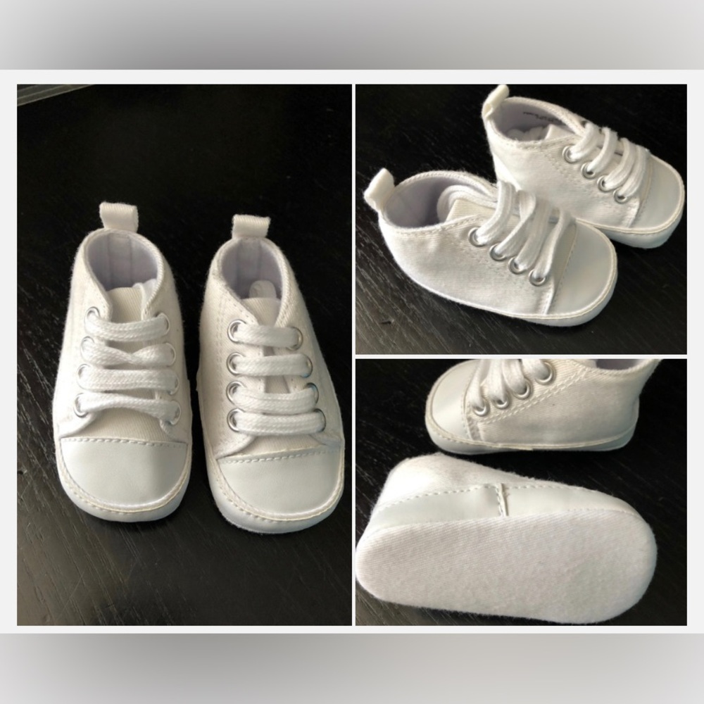 Sneakers Cloth Shows 1 to 3 Months White Toddler Baby NEW
